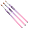 3Pcs 3 Styles Aluminum Nail Art Brush Pen, Dotting Painting Drawing Pen, Nail Gel Polish Brushes Tools, Hot Pink, 17x0.8cm, pen cap: 5~6x2.5~2mm, 1pc/style