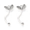 Tibetan Style Alloy Leaf  Links Connector Charmss, Antique Silver, 31x15x3mm, Hole: 1.5~1.6mm & 1.8x2mm.