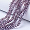 Electroplate Glass Beads Strands, Pearl Luster Plated, Faceted, Rondelle, Old Rose, 2.9~3.3x2mm, Hole: 0.8mm, about 135~140pcs/strand, 32~34cm