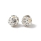 Brass Rhinestone Beads, Rondelle, Silver, 7.5mm, Hole: 2.3mm