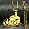 201 Stainless Steel Hollow Cut Cowboy Hat Pendant Necklaces, Golden, 23.66 inch(60.1cm)