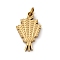 316 Surgical Stainless Steel Pendants, with Jump Rings, Ear of Wheat Charm, Ion Plating(IP), Real 18K Gold Plated, 16x9.5x1.5mm, Hole: 2.6mm