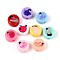 Opaque Printed Acrylic Beads, Flat Round with Fruit, Mixed Color, 16x9mm, Hole: 3.5mm