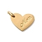 Mother's Day 304 Stainless Steel Pendants, Heart with Word Mon, Golden, 12x15.5x1.5mm, Hole: 4.5mm