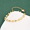 304 Stainless Steel Heart Link Chain Bracelets for Valentine's Day Gift, Golden, 7-5/8 inch(19.3cm), exdenter: 63mm
