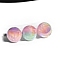 30Pcs Gradient Color & UV Plating Rainbow Iridescent Opaque Resin Beads, with Glitter Powder, Round, Pink, 8mm