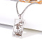 Retro Hip-hop 304 Stainless Steel Tarot Pendant Necklaces for Men, Stainless Steel Color, 24.02 inch(61cm)