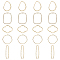 20Pcs 5 Styles Alloy Open Back Bezel Pendants, For DIY UV Resin, Epoxy Resin, Pressed Flower Jewelry, Light Gold, 42~60x14~44x1.5~3mm, Hole: 1.5~4mm, 4pcs/style