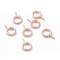 925 Sterling Silver Screw Eye Peg Bails, Ring, Rose Gold, 9x6x1mm, Hole: 4mm, Pin: 0.6mm