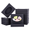 Rectangle Foldable Creative Cardboard Boxes, Gift Boxes, with Oval PVC Window, Black, 14x10x2.5cm