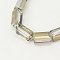 Electroplate Glass Beads, Full Silver Plated, Faceted, Cuboid, Gold, 12x6x6mm, Hole: 1mm