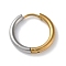 Two Tone 304 Stainless Steel Huggie Hoop Earrings, Golden & Stainless Steel Color, 18x19x2.5mm