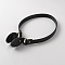 Imitation Leather Sew on Bag Handles, with Iron Findings, Black, 67x4.1x0.7cm, Hole: 1.5mm