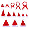 14Pcs 14 Styles Christmas Velvet Wine Bottle Cover Decoration, Santa Hat & Scarf , FireBrick, 48.5x28.5x8mm, 1pc/style