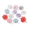 UV Plating Transparent Acrylic Shank Buttons, Iridescent, Flower, Mixed Color, 25x2mm, Hole: 2mm