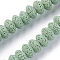 Natural Lava Rock Beads Strands, Dyed, Rondelle, Dark Sea Green, 10~11x6mm, Hole: 1.8mm, about 34 pcs/Strand, 7.87 inch(20cm)