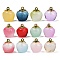 Transparent Glass Apple Pendants, with Enamel, Baking Paint, Mixed Color, 15.5x14x14mm, Hole: 1.2mm
