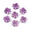 Handmade Porcelain Beads, Four Leaf Clover, Bright Glazed Porcelain, Medium Purple, 11.5~12x11.5~12x5.5~6mm, Hole: 1.8~2mm