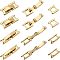 20 Sets 2 Styles Eco-Friendly Brass Watch Band Clasps, Long-Lasting Plated, Lead Free & Cadmium Free, Real 24K Gold Plated, 15~16x3.5~6.5x4mm, 10 sets/style