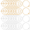 100Pcs 2 Colors 316 Surgical Stainless Steel Wine Glass Charms Rings, Hoop Earring Findings, DIY Material for Basketball Wives Hoop Earrings, Real 18K Gold Plated & Silver, 29x25x0.7mm, Pin: 0.7mm(21 Gauge), 50pcs/color