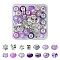 DIY Tibetan Style Alloy & Resin European Beads Making Finding Kits, Medium Purple, 6.5~10.5x8~13.5x6~13.5mm, Hole: 4~5mm, 45pcs/set
