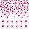 Opaque Acrylic Beads, with Enamel, Flat Round with Heart, Red, 7x3.5mm, Hole: 1.2mm
