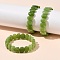 Oval Natural Malaysia Jade Beaded Stretch Bracelets, Yellow Green, Inner Diameter: 2-3/8 inch(6cm)