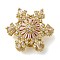 Brass Micro Pave Cubic Zirconia Beads, Snowflake, Cadmium Free & Lead Free, Rack Plating, Long-Lasting Plated, Golden, 22x11mm, Hole: 1.8mm