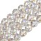 Transparent Electroplate Glass Beads Strands, Faceted, Round, Gainsboro, 9.5~10mm, Hole: 1.2mm, about 59pcs/strand, 22.05''(56cm)
