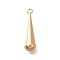 Brass Pendants, Cadmium Free & Nickel Free & Lead Free, Teardrop Charms, Real 18K Gold Plated, 23x6mm, Hole: 1.6mm