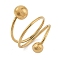 Ion Plating(IP) 304 Stainless Steel Wire Wrap Spiral Cuff Rings for Women, Real 18K Gold Plated, Inner Diameter: 17mm