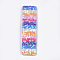 PU Leather Big Pendants, with Sequins, Rectangle, Colorful, 60x15x2mm, Hole: 3mm