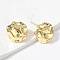 Brass Stud Earrings, Lead Free & Cadmium Free, Long-Lasting Plated, Real 18K Gold Plated, Flat Round, 15.5x15mm