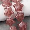 Synthetic Strawberry Quartz Beads Strands, Star, with Seed Beads, 15~15.5x16~16.5x6.5~7mm, Hole: 1.4mm, about 25pcs/strand, 15.75''~16.14''(40~41cm)