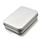 (Defective Closeout Sale: Concave Spot) Iron Small Storage Boxes with Lid, Rectangle, Platinum, 9.15x6.35x1.8cm