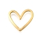 Brass Heart Linking Rings, Long-Lasting Plated, Real 18K Gold Plated, 11.5x13x1.5mm, Inner Diameter: 11x3.8mm