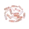 Picasso Transparent Glass Bugle Beads, Pale Violet Red, 13x4mm, Hole: 0.9~1mm, about 1125pcs/pound