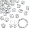 Plastic Rhinestone Beads, Round, White, 12x10.5mm, Hole: 1.8mm, 30pcs/box