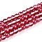 Baking Painted Transparent Glass Beads Strands, Round, Two Tone, Crimson, 6~6.5mm, Hole: 1mm