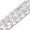 Electroplate Glass Beads, Faceted, Column, Clear, 6x6.5mm, Hole: 1mm