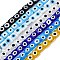 Handmade Evil Eye Lampwork Beads Strands, Square, Mixed Color, 7.5~8x7.5~8x3mm, Hole: 0.6mm, about 48pcs/strand, 14.37~14.53''(36.5~36.9cm)