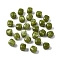 Opaque Acrylic Beads, Imitation Gemstone, Cube, Two Tone, Dark Olive Green, 17x15.5x15.5mm, Hole: 3mm, 143pcs/500g