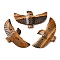 Natural Tiger Eye Carved Big Pendants, Peace Pigeon Charms, 28~29x51~52x6~6.5mm, Hole: 1.2mm