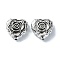 Tibetan Style Alloy Beads, Heart, Antique Silver, 15x15x6mm, Hole: 1.6mm, about 126pcs/500g