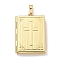 Brass Locket Pendants, Photo Frame Charms for Necklaces, Long-Lasting Plated, Lead Free & Cadmium Free, Rack Plating, Rectangle with Cross, Real 18K Gold Plated, 39x27.5x6mm, Hole: 4.5mm, Inner Diameter: 28.5x18.5mm