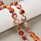 Natural Banded Agate Beads Strands, Faceted Pentagonal Cut, Dyed & Heated, Flat Round, with Seed Beads, Chocolate, 10x10x6mm, Hole: 1mm, about 33pcs/strand, 15.75''(40cm)