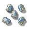 Handmade Porcelain Beads, Nuggets, Light Sky Blue, 17~18x12.5~13.5x8.5~9.5mm, Hole: 2mm