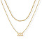 304 Stainless Steel Figure Pendant Double Layer Necklaces for Women, Golden, Number 222, 17.72 inch(45cm), 2pcs/set