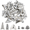 48Pcs 6 Styles Apetalous Alloy Bead Cone, Antique Silver, 10~24x10~17.5x5~12mm, Hole: 1~17.5mm, 8pcs/style