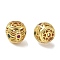 Brass Micro Pave Colorful Cubic Zirconia Beads, Long-Lasting Plated, Golden, 10x10mm, Hole: 1.8mm